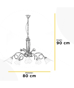 LAMPADARIO 5 LUCI ONLI "WILMA" BIANCO E14